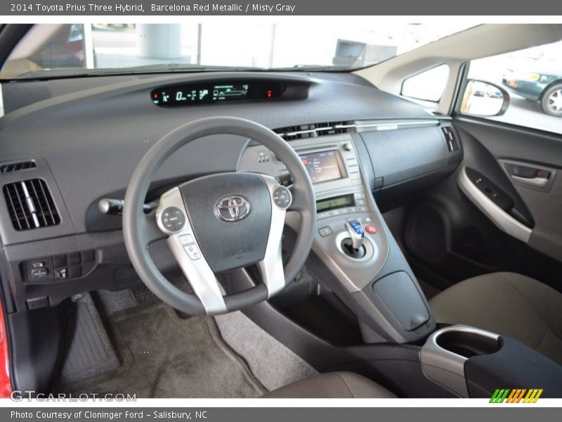 Barcelona Red Metallic / Misty Gray 2014 Toyota Prius Three Hybrid