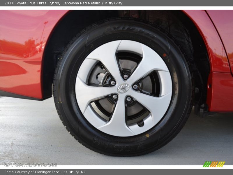 Barcelona Red Metallic / Misty Gray 2014 Toyota Prius Three Hybrid