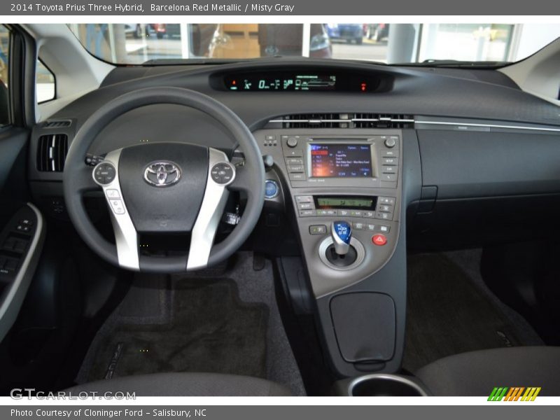 Barcelona Red Metallic / Misty Gray 2014 Toyota Prius Three Hybrid