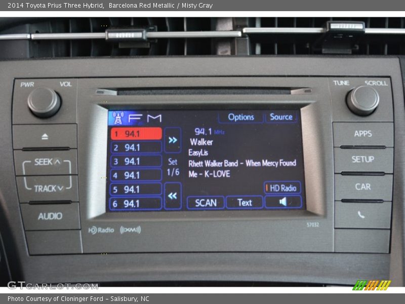 Barcelona Red Metallic / Misty Gray 2014 Toyota Prius Three Hybrid
