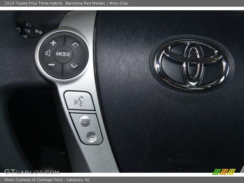 Barcelona Red Metallic / Misty Gray 2014 Toyota Prius Three Hybrid