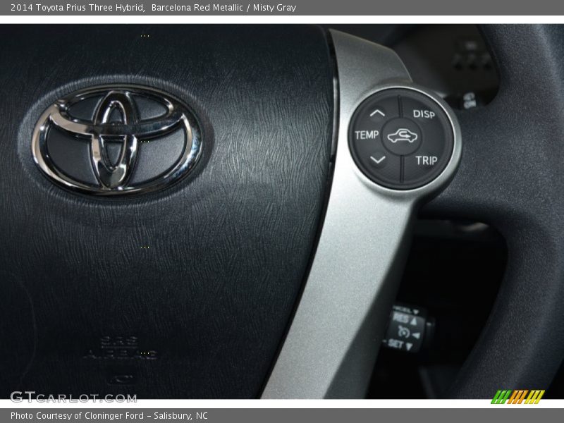 Barcelona Red Metallic / Misty Gray 2014 Toyota Prius Three Hybrid