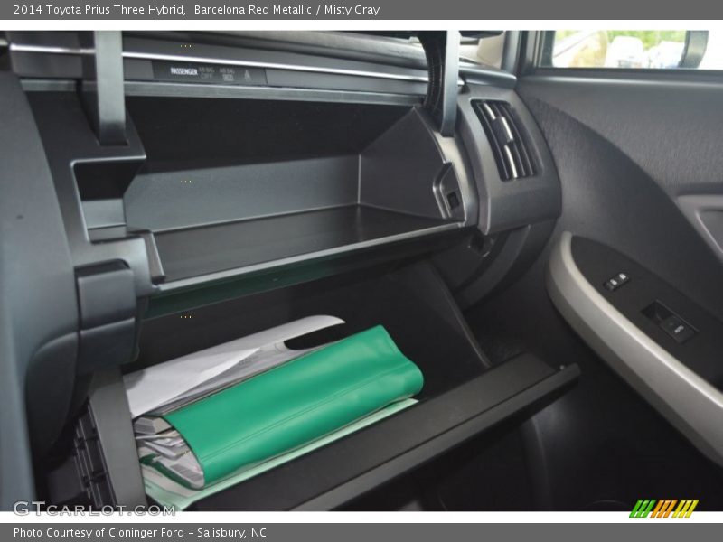 Barcelona Red Metallic / Misty Gray 2014 Toyota Prius Three Hybrid