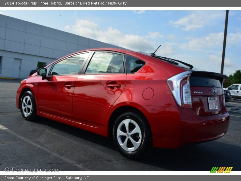 Barcelona Red Metallic / Misty Gray 2014 Toyota Prius Three Hybrid