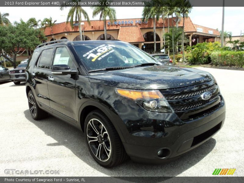 Tuxedo Black Metallic / Charcoal Black/Sienna 2013 Ford Explorer Sport 4WD