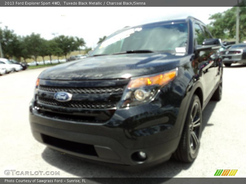 Tuxedo Black Metallic / Charcoal Black/Sienna 2013 Ford Explorer Sport 4WD