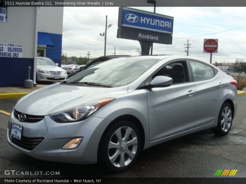 Shimmering Silver Metallic / Gray 2011 Hyundai Elantra GLS