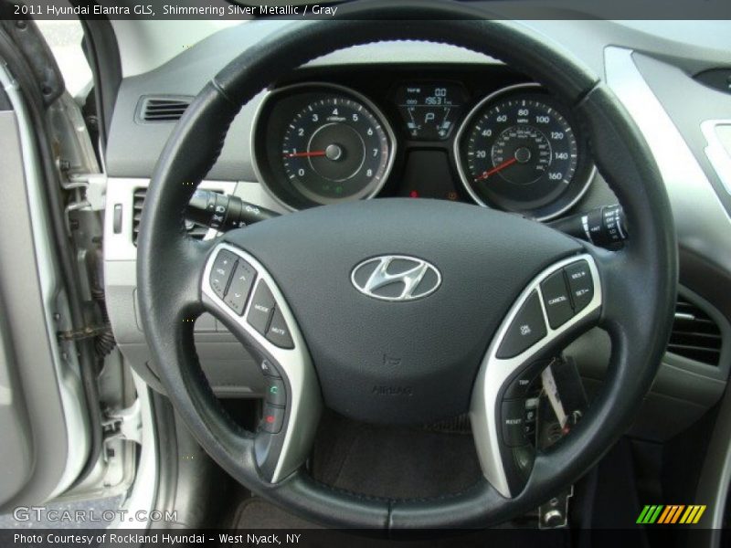 Shimmering Silver Metallic / Gray 2011 Hyundai Elantra GLS