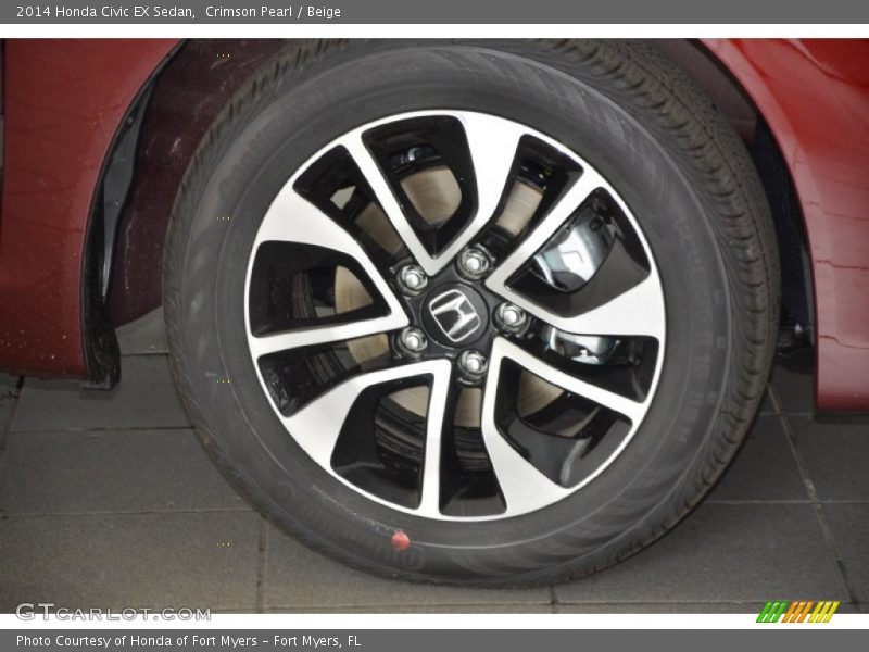 Crimson Pearl / Beige 2014 Honda Civic EX Sedan