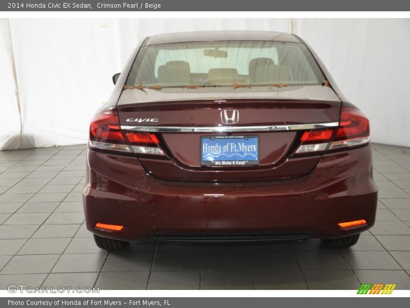 Crimson Pearl / Beige 2014 Honda Civic EX Sedan