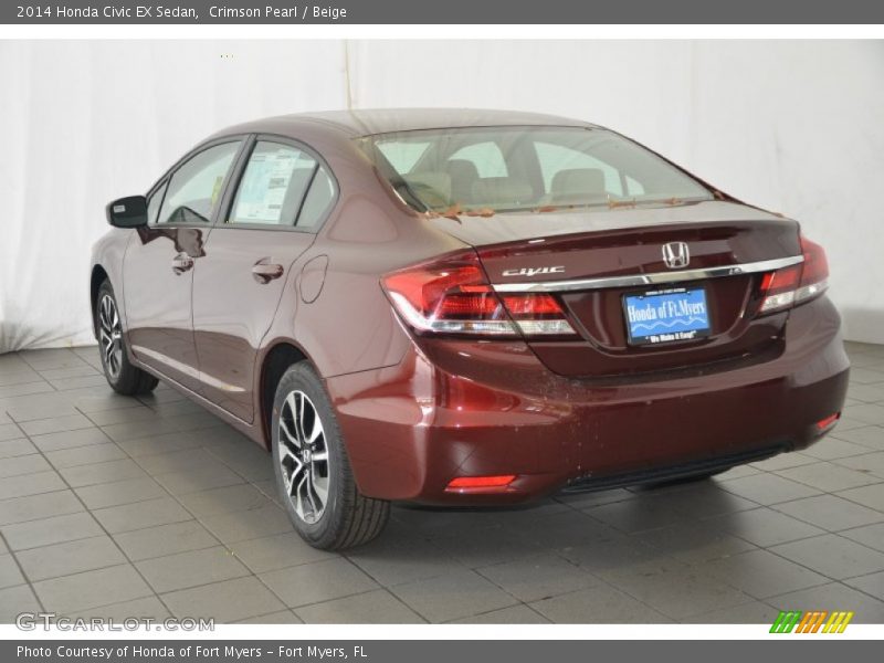 Crimson Pearl / Beige 2014 Honda Civic EX Sedan