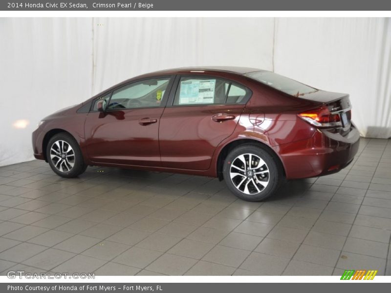 Crimson Pearl / Beige 2014 Honda Civic EX Sedan