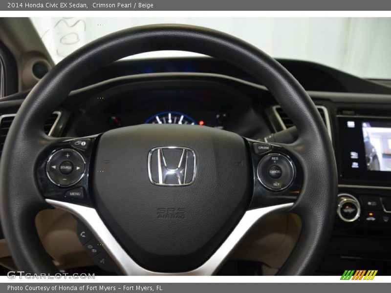 Crimson Pearl / Beige 2014 Honda Civic EX Sedan