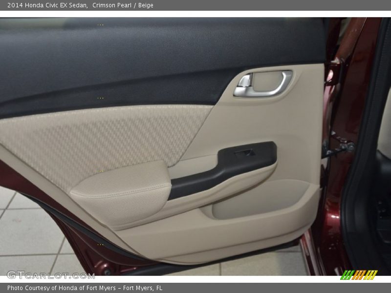 Crimson Pearl / Beige 2014 Honda Civic EX Sedan