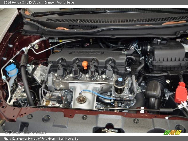 Crimson Pearl / Beige 2014 Honda Civic EX Sedan