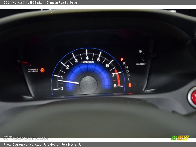 Crimson Pearl / Beige 2014 Honda Civic EX Sedan