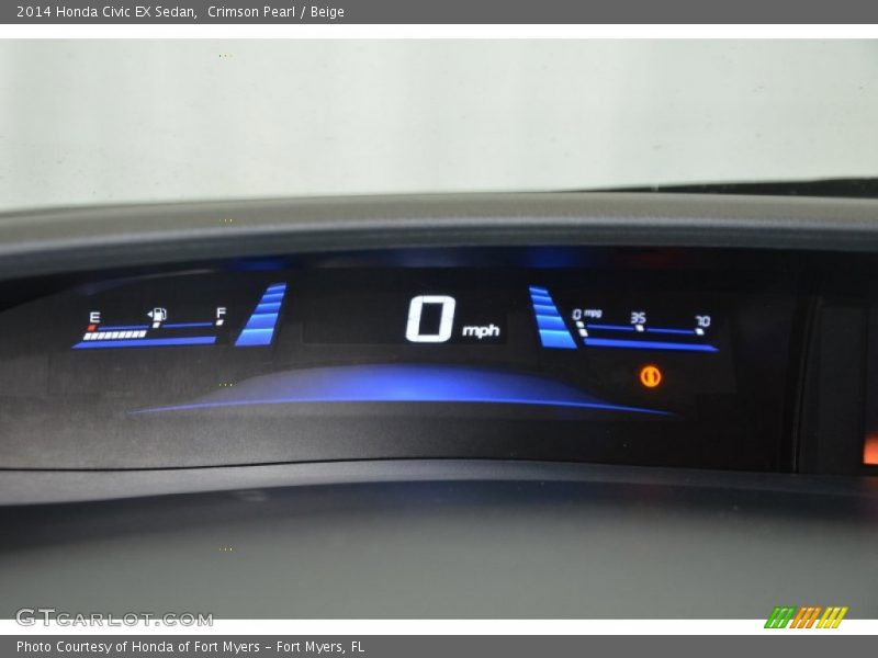 Crimson Pearl / Beige 2014 Honda Civic EX Sedan