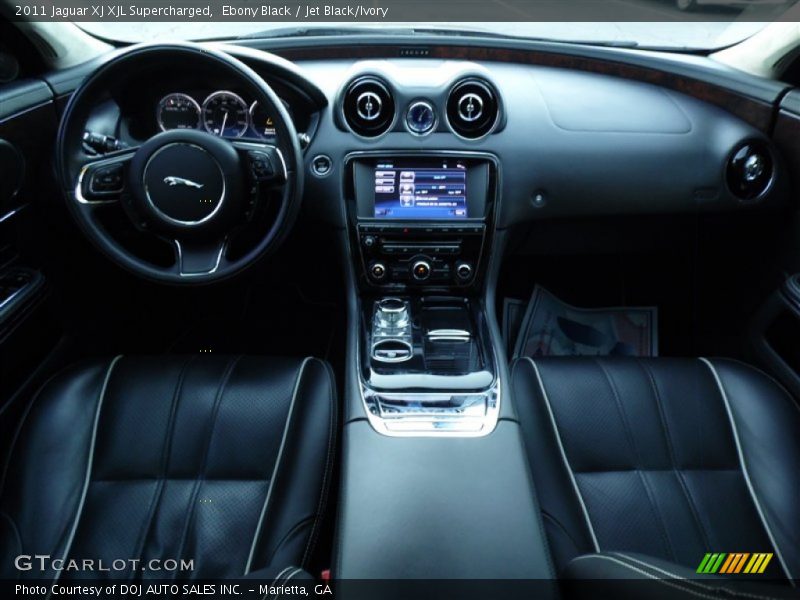 Ebony Black / Jet Black/Ivory 2011 Jaguar XJ XJL Supercharged