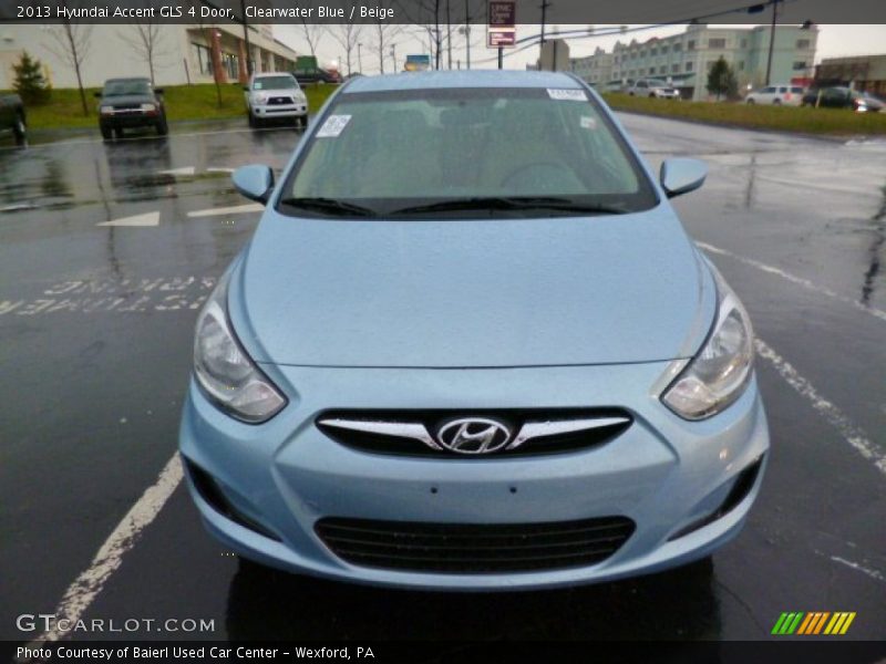 Clearwater Blue / Beige 2013 Hyundai Accent GLS 4 Door