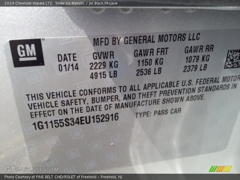 Silver Ice Metallic / Jet Black/Mojave 2014 Chevrolet Impala LTZ