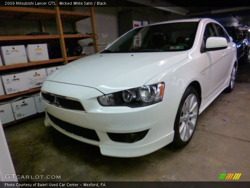 Wicked White Satin / Black 2009 Mitsubishi Lancer GTS
