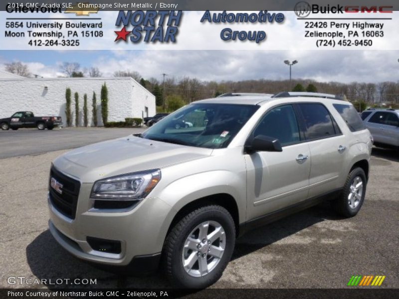 Champagne Silver Metallic / Ebony 2014 GMC Acadia SLE