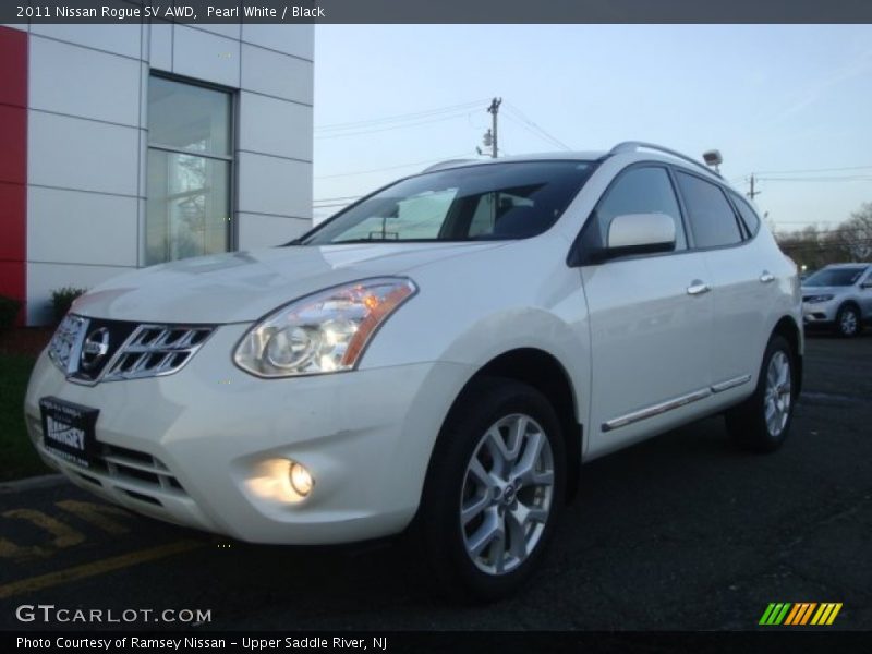 Pearl White / Black 2011 Nissan Rogue SV AWD