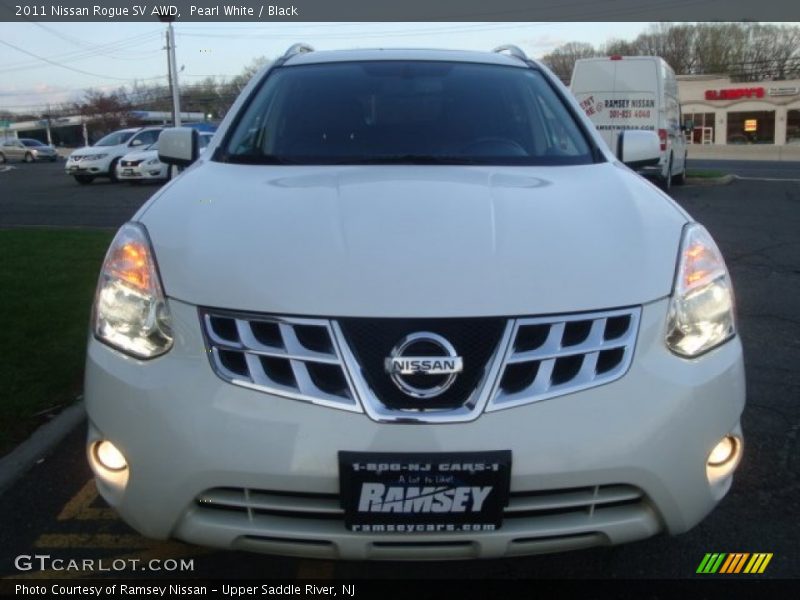 Pearl White / Black 2011 Nissan Rogue SV AWD