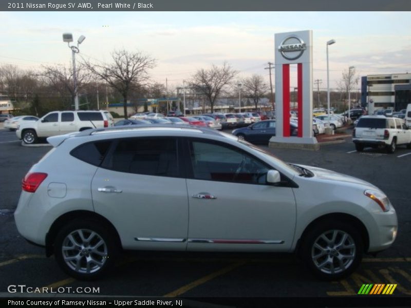 Pearl White / Black 2011 Nissan Rogue SV AWD