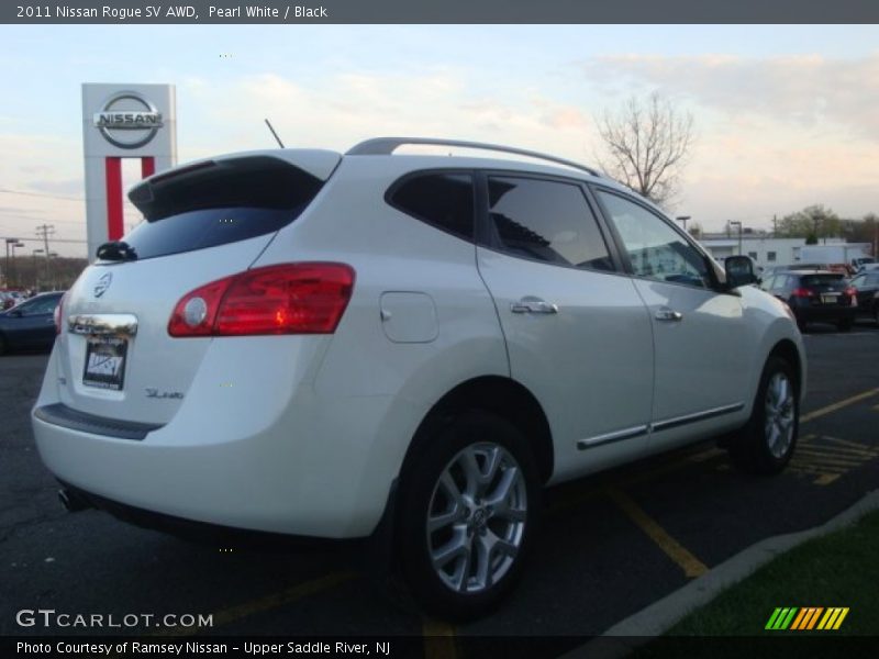 Pearl White / Black 2011 Nissan Rogue SV AWD