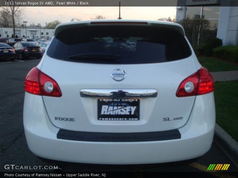 Pearl White / Black 2011 Nissan Rogue SV AWD