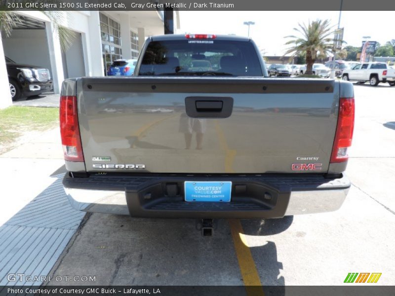 Gray Green Metallic / Dark Titanium 2011 GMC Sierra 1500 SL Extended Cab