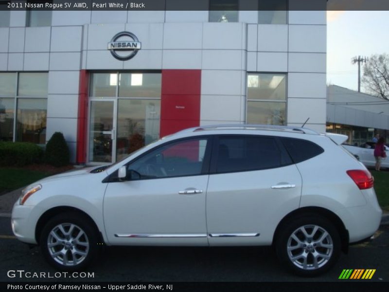 Pearl White / Black 2011 Nissan Rogue SV AWD