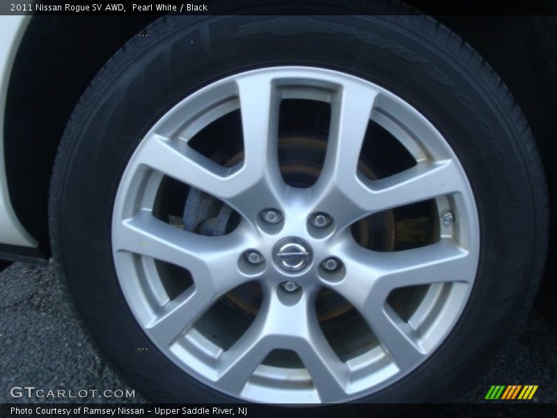 Pearl White / Black 2011 Nissan Rogue SV AWD