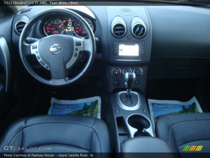 Pearl White / Black 2011 Nissan Rogue SV AWD