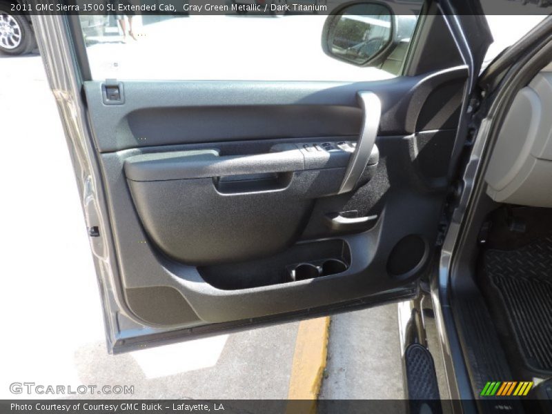 Gray Green Metallic / Dark Titanium 2011 GMC Sierra 1500 SL Extended Cab