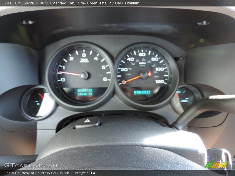 Gray Green Metallic / Dark Titanium 2011 GMC Sierra 1500 SL Extended Cab