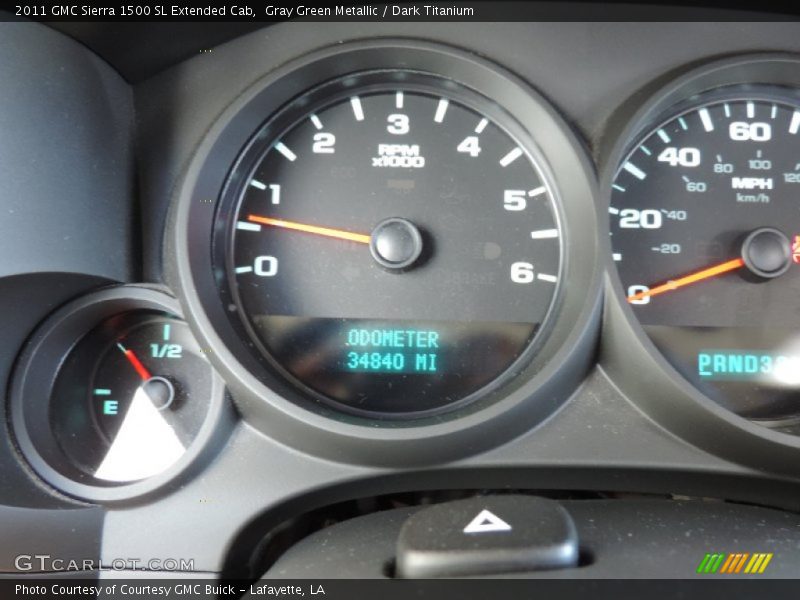 Gray Green Metallic / Dark Titanium 2011 GMC Sierra 1500 SL Extended Cab