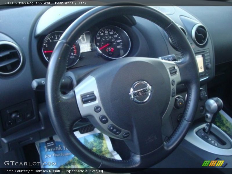 Pearl White / Black 2011 Nissan Rogue SV AWD