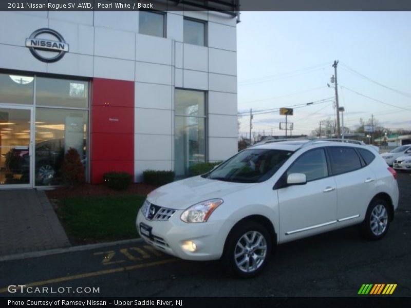 Pearl White / Black 2011 Nissan Rogue SV AWD