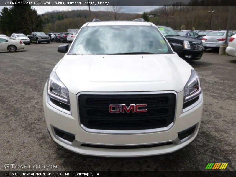 White Diamond Tricoat / Ebony 2014 GMC Acadia SLE AWD