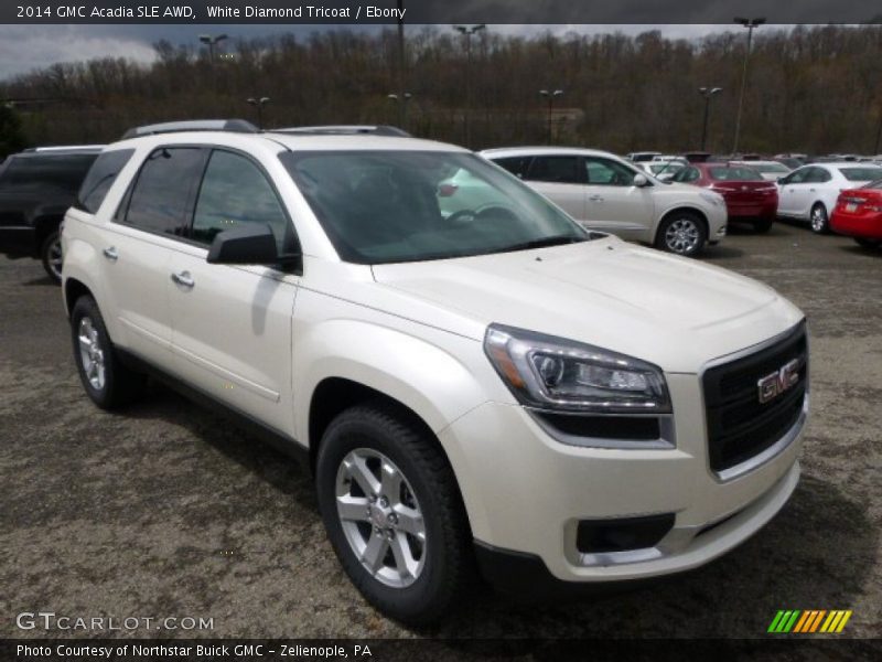 White Diamond Tricoat / Ebony 2014 GMC Acadia SLE AWD