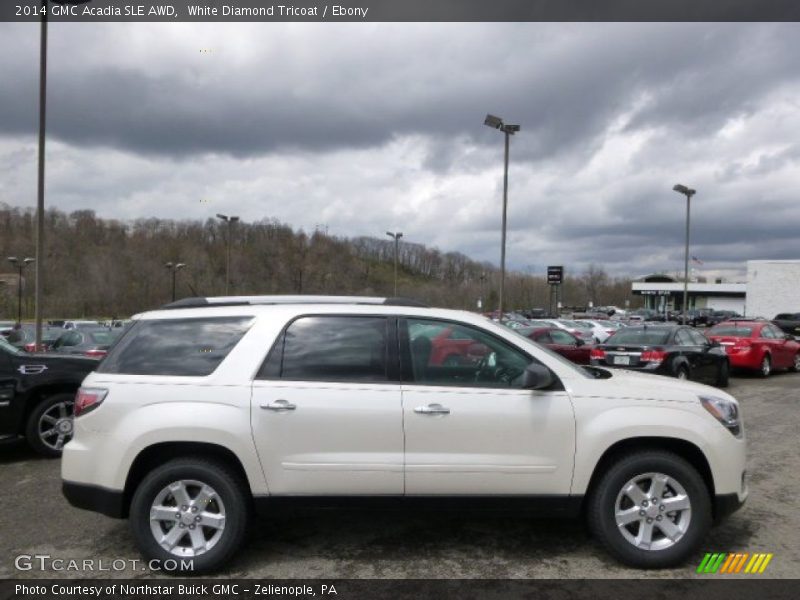 White Diamond Tricoat / Ebony 2014 GMC Acadia SLE AWD