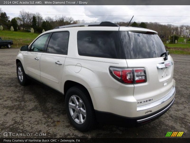 White Diamond Tricoat / Ebony 2014 GMC Acadia SLE AWD