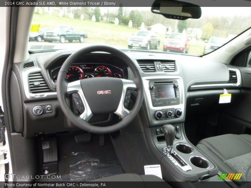 White Diamond Tricoat / Ebony 2014 GMC Acadia SLE AWD