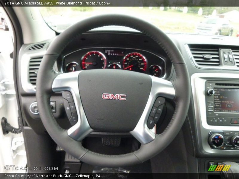 White Diamond Tricoat / Ebony 2014 GMC Acadia SLE AWD