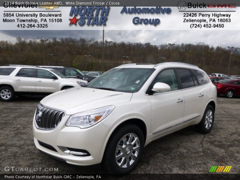 White Diamond Tricoat / Cocoa 2014 Buick Enclave Leather AWD