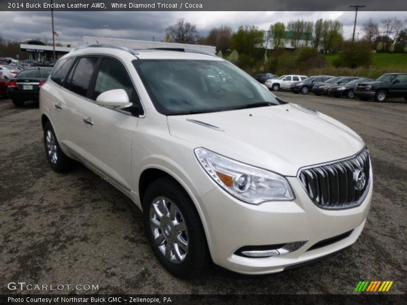 White Diamond Tricoat / Cocoa 2014 Buick Enclave Leather AWD