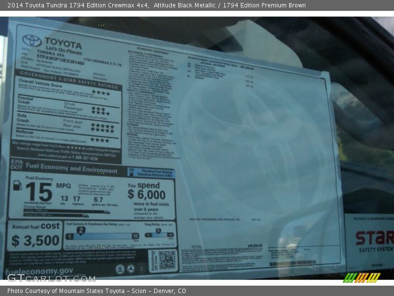 Attitude Black Metallic / 1794 Edition Premium Brown 2014 Toyota Tundra 1794 Edition Crewmax 4x4