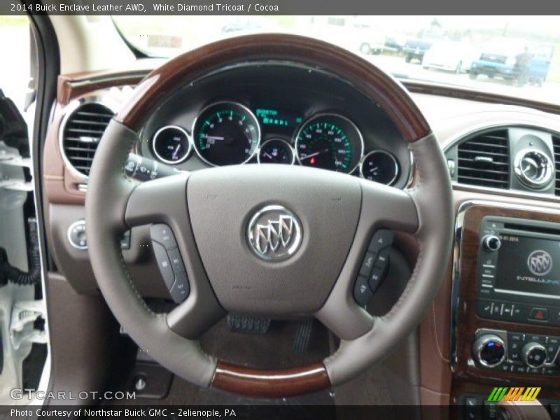 White Diamond Tricoat / Cocoa 2014 Buick Enclave Leather AWD